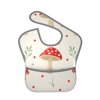 Bingfone Mess-Proof Baby Bib - Waterproof Bib For Baby Boy Or Girl With Food Catcher Pocket, Unisex-Flat Mushrooms