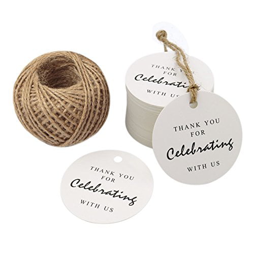 Details about   Kraft Hang Paper Gift Tags thank you for Celebrating with Us labels