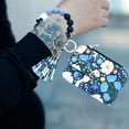 thumbnail image 2 of asddcavvf Silicone Bracelet Floral Folding Card Holder Printed Leather Wallet Keychain Includes Keyc, 2 of 6