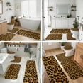 thumbnail image 4 of Brown and Orange Leopard Print Bathroom Rug Set 4 Piece,Includes Contour,Lid Cover,Bath Mat,Non-Slip Extra Soft Absorbent Washable, 4 of 5