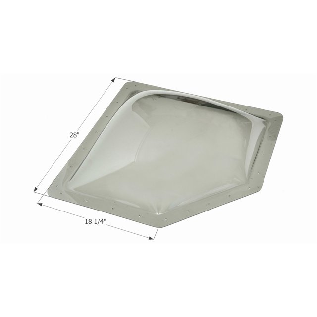 Icon Skylight 12144 Dôme à Bulles de 7 Pouces de Hauteur; Angle Néo; pour Ouverture de 24 Pouces de Longueur x 14-1/4 Pouces de Largeur; Bride de 28 Pouces de Longueur x 18-1/4 Pouces de Largeur; Fumée; Polycarbonate; Sans Store; Simple