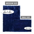 thumbnail image 2 of Civkor Bathroom Rugs, Bath Mats Set 2 Pieces Non Slip, 31x20 Plus 24x16Inch, Machine Washable, Soft Shiny Chenille and Quick Qry, Navy Blue, 2 of 5
