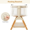 thumbnail image 3 of Baby Bassinet, Bobiber 3-in-1 Baby Bassinet Bedside Sleeper with Rocking and Adjustable Height, Storage Basket, Wheels, for 0-24 Months,White, 3 of 12