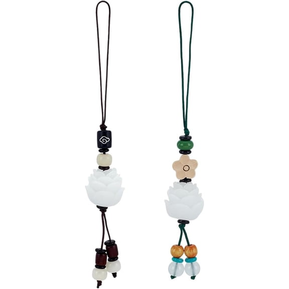 2 Pcs 2 Styles Resin Lotus Flower Phone Charm 5.3x0.7inch Mobile Phone Pendant Lucky Phone Charm Cell Phone Lanyard Decoration Cell Phone Strap for Mobile Phone Keychain Bag Accessories colorful