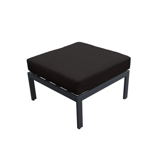 Ottoman Carré Moderne pour Patio Lexington Noir