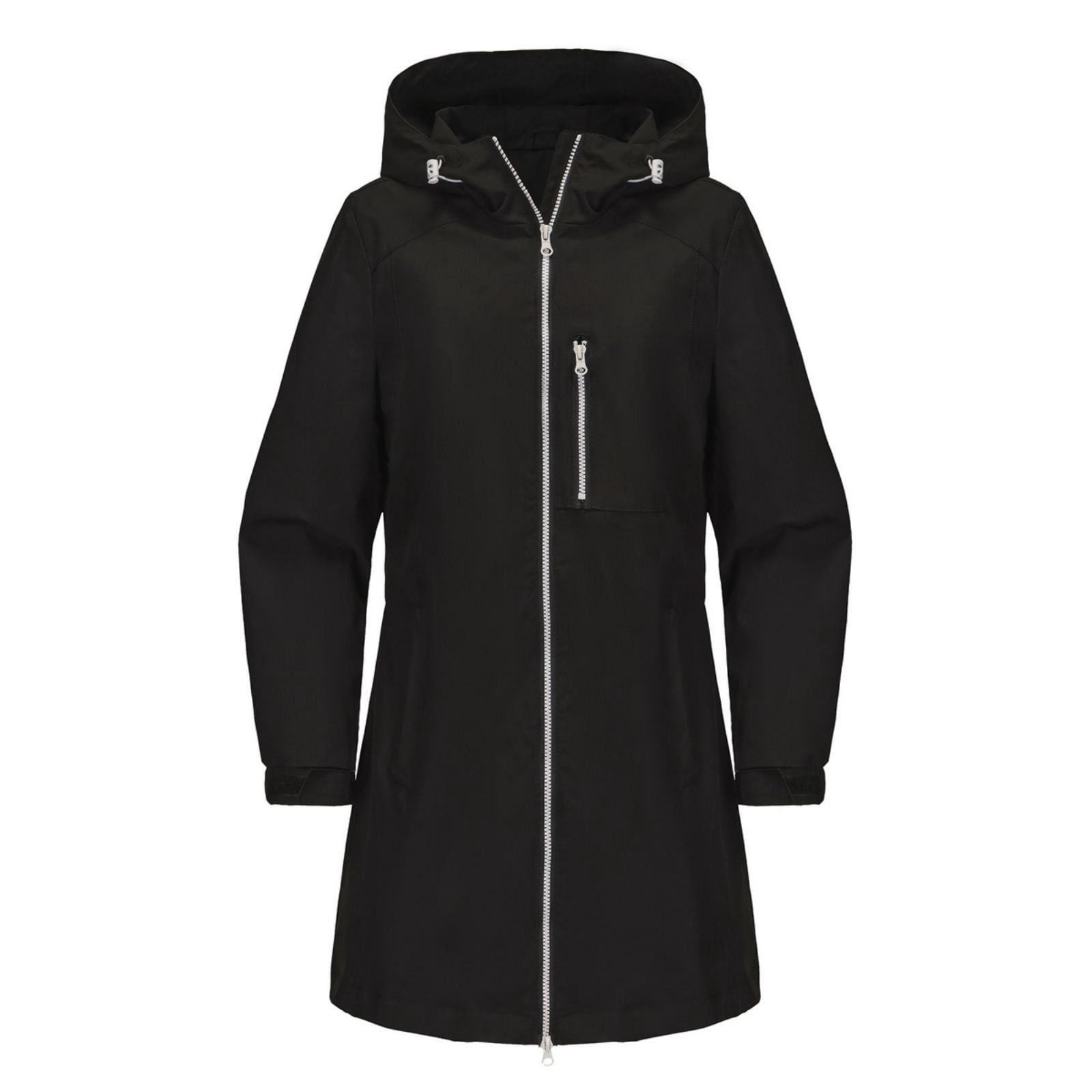 Veste De Pluie Femme Imperméable Coupe-vent - Capuche, Longueur Longue, Polyester - Pour Printemps, Automne, Extérieur Et Sport