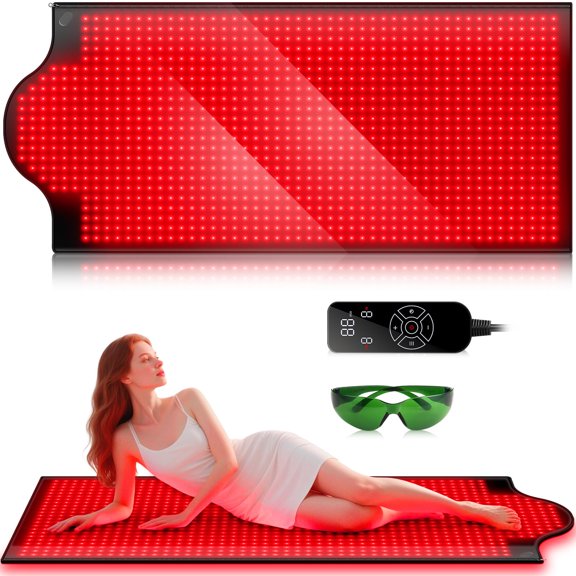 Red Light Therapy Mat for Body, 73"x 32" Red Light Therapy Blanket Red Near Infrared 660nm 850nm Full Body Pad, 1090 LEDs Infrared Light Therapy for Body for Pain Relief, Improved Sleep