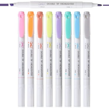 Mr. Pen- Double Tip Highlighters, Fine & Chisel Tip, Pastel Colors, 8 Pack, Highlighters, Highlighter markers, Planner Markers