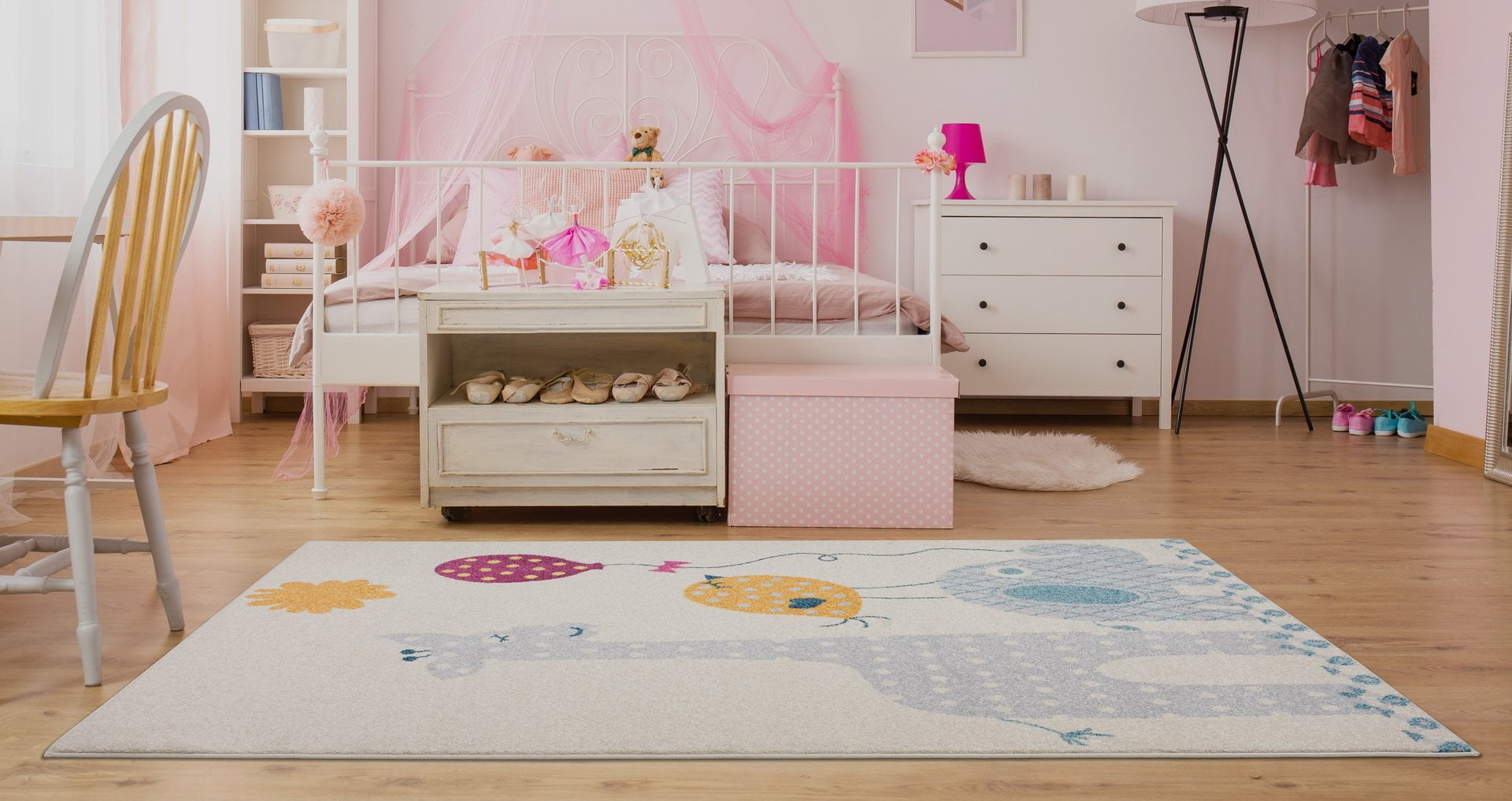 Yellow White Colorfull Soft Cute Area Rug Carpet Mat With
