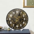 thumbnail image 4 of Yayeee Wall Clock Battery Operated 9.5" Silent Quartz Non-Ticking for Living Room Decor, Black Flower Pattern, 4 of 8