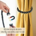 thumbnail image 2 of Magnetic Curtain Tiebacks 4 Pieces: Strong Magnets Closure, Boho Curtain Holdbacks Wooden Bead Drape Ties Curtain Ties Backs for Window Drapes Boho Farmhouse Home Office Baby Nursery Decor (Black, 4), 2 of 12