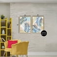 thumbnail image 3 of Stupell Industries Contemporary Pastel & Blue Palm Fronds Gold 2pc Floating Frame Art Set, 21 x 31 each, by Nan, 3 of 7