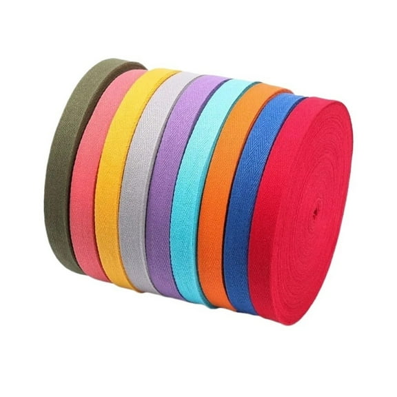 MAE 3/4" (20mm) 1Meters/rool Cotton Belt Herringbone Tape Package Cotton Ribbon 9 Colours For Handmade Diy Accessories