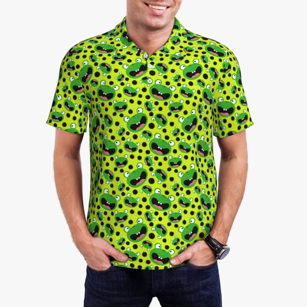 Fotbe Frogs Camiseta Polo de Golf para Hombre con Estampado – Camisa Deportiva Transpirable con Cuello Abotonado-4X-Large