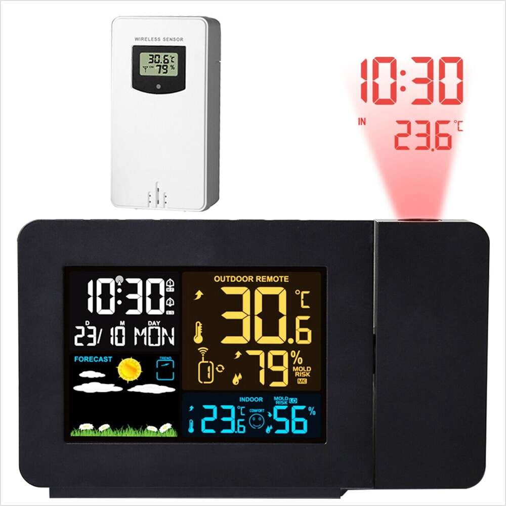 Atomic Projection Alarm Clock Wireless Radio Control Clock w/WWVB Function Clock