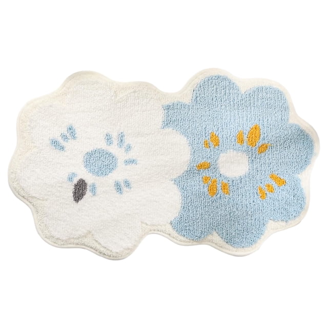 Alfombrilla de baño de microfibra gruesa y resistente, esponjosa, lavable a máquina, antideslizante, para baño, dormitorio y entrada de puerta (azul)