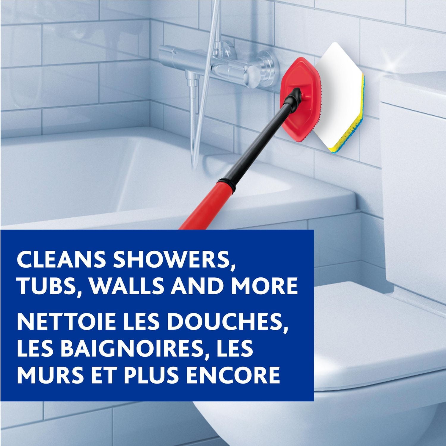 Vileda Bath Magic Mop - Bathroom and Tub Mop, Telescopic Handle, 1 Piece