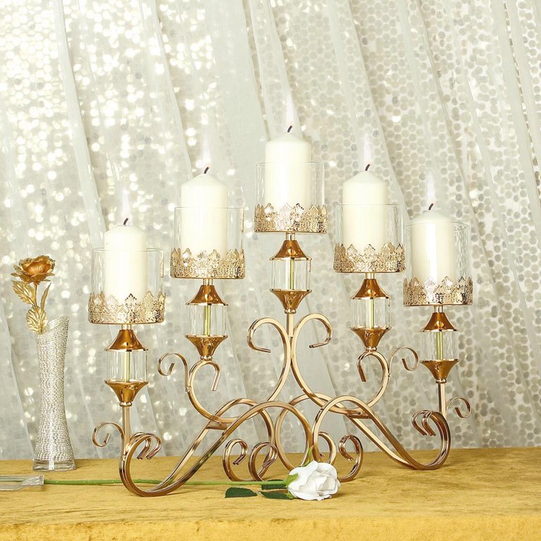 Glass Tabletop Candle Accessories (Set of 12) Mercer41 Color: Gold, Size: 4.4 H x 8.7 W x 11.2 D