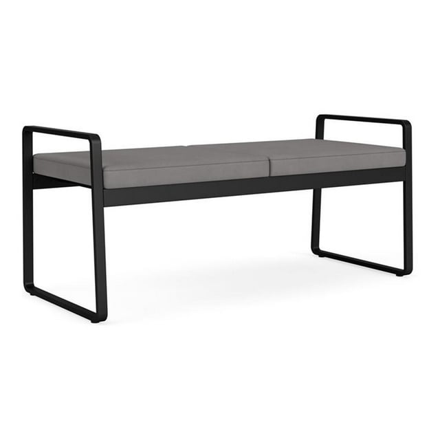 Banc 2 Places pour Réception et Salle d'Attente Gansett / Acier Noir / Gris Pâle