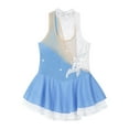 thumbnail image 5 of YiZYiF Big Girls Figure Skating Dress Shiny Sequins Floral Gymnastics Dance Leotard, 5 of 7