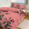 thumbnail image 3 of Quilt Cover Set Fashionable Printed Bedding Covers with Pillowcase Home Textiles, Rose Pattern Queen (90"x90"), 3 of 4