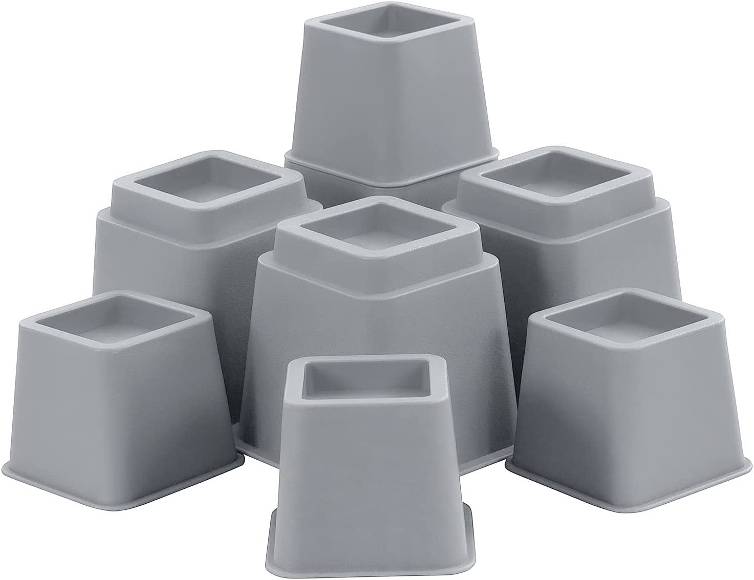 Oakias Bed Risers Grey Set of 4 Adjustable Furniture Risers from 3