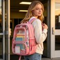 thumbnail image 6 of Clear Backpack for School 17 inch Large Heavy Duty Stadium Approved Clear Bookbag, See Through Transparent Backpacks for Travel College Work, 6 of 6