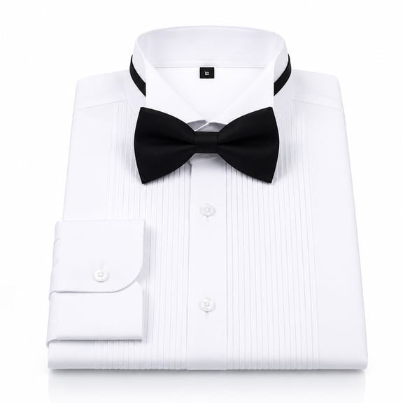 TANSILING Men’s Tuxedo Dress Shirt with Free Black Bow Tie