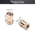thumbnail image 2 of HUGFEGWE M2.5x3.8mm Female Thread Knurled Nuts,200PCS Hx6mm OD Brass Threaded Insert Embedment Nuts Hydraulic Welded Joint Injection Molding Assortment Kit for 3D Printing Injection Molding, 2 of 6