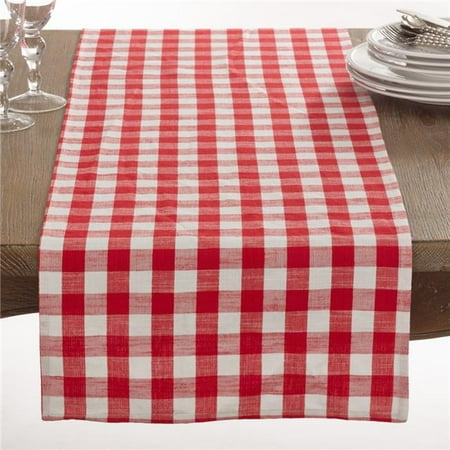 

SARO 590.R1672B 16 x 72 in. Gingham Rectangular Gingham Design Table Runner - Red