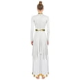 thumbnail image 2 of Sholeno Womens Liturgical Praise Dance Outfits Worship Dancewear Overlay Dress with Wide-Leg Pants 2-Piece Sets White XL, 2 of 7
