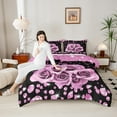 thumbnail image 5 of Feelyou Fashion Romantic Rose Full Size Comforter Sets, Valentines Day Floral Bedding Comforter Set, Sequin Print Diamond Reversible Bedding Sets, Luxury Bedroom Decor, 3-Piece, 5 of 9