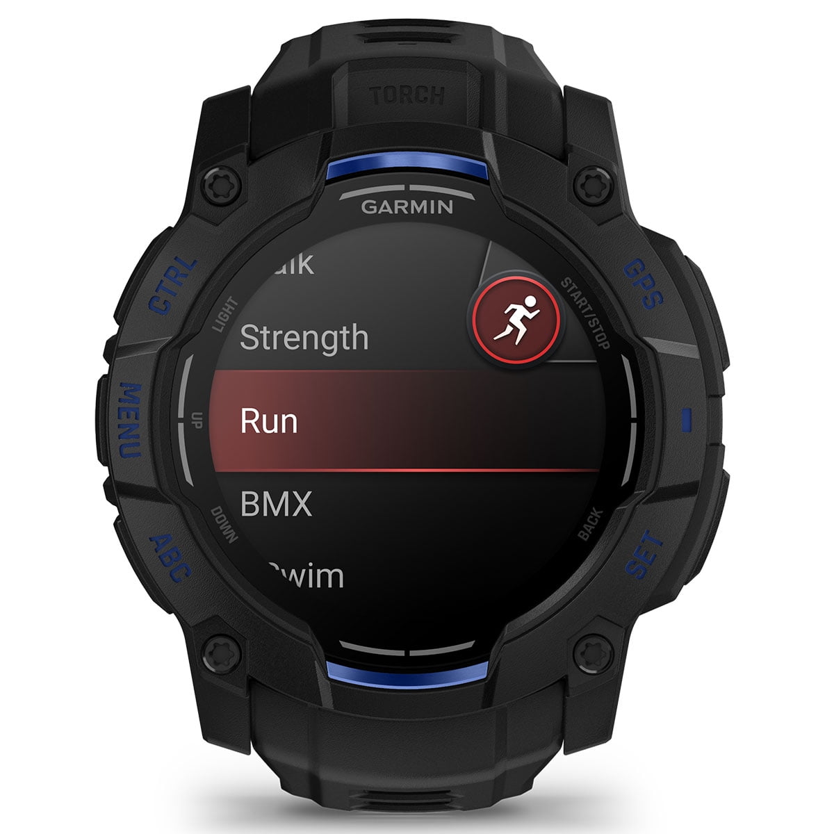 Garmin Instinct 3 AMOLED (Black/Bolt Blue, 50mm) Rugged Outdoor GPS Smartwatch Bundle with PlayBetter Portable Charger & HD Screen Protectors