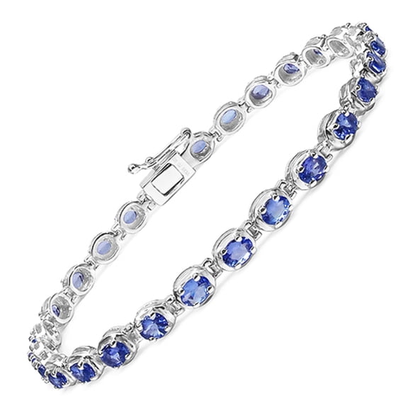 Genuine Oval Tanzanite Bracelet in Sterling Silver