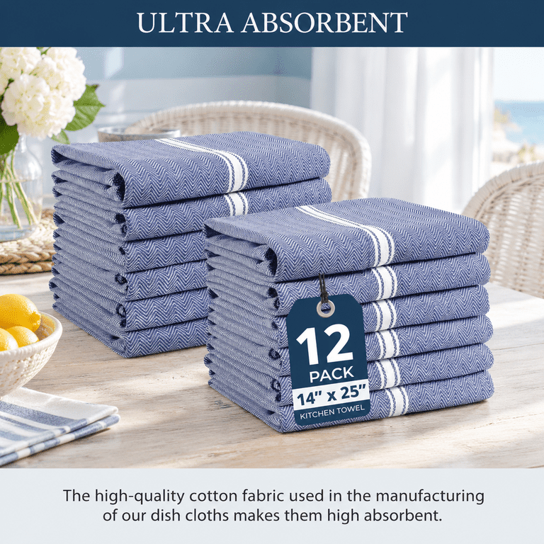 Kitchen Towel Setton Absorbent Lint-free 12 Pack - Walmart.com