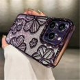 thumbnail image 3 of Luxury Plating Clear Bling Glitter Gradient Flowers Phone Case For iPhone 15 11 12 13 14 Pro Max Soft Silicone Shockproof Cover, 3 of 5