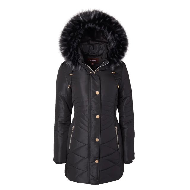 Women's Longer Length Plush Lined Puffer Coat