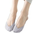 thumbnail image 3 of Tittly No Show Socks Slouch Socks 4 Pairs Women's Ballerina Socks Solid Non Slip Socks Lace Splice Socks Boat Socks Cotton Socks Cute Socks Grey One Size, 3 of 4