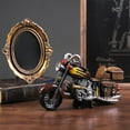 thumbnail image 6 of HengDidi Vintage Style Metal Motorcycle Model Decor - Exquisite Handcrafted Desktop Sculpture for Bedroom or Office Decoration - Antique Finish Collectible Figurine in Brown, 6 of 7