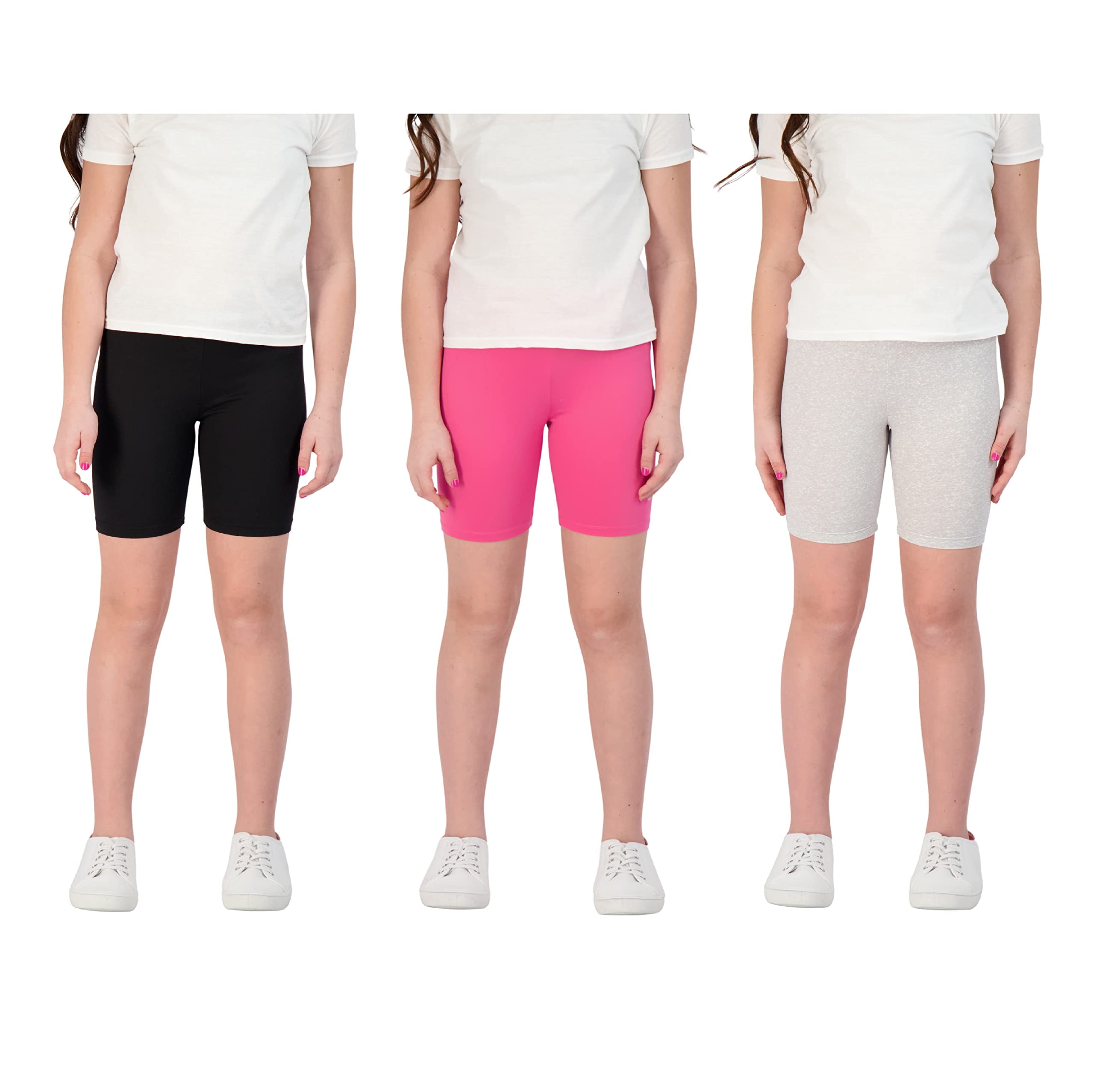 Star Ride 3Pack Girls Athletic Shorts, Bike Shorts, Workout Clothes