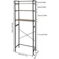 thumbnail image 2 of 3 Tier Over The Washer and Dryer Storage Shelf, Freestanding Rack with Adjustable Feet Bathroom Storage Rack Wooden Laundry Shelf Organizer Oak for Bathroom, 2 of 16