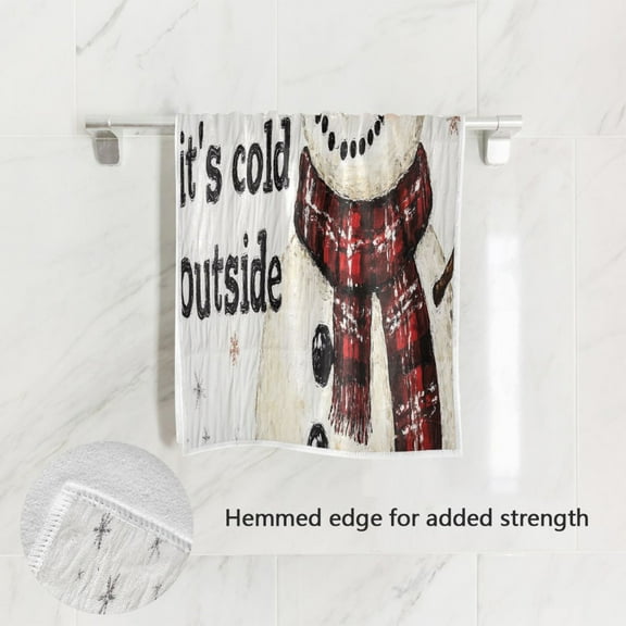 BZSMCE Bath Towel 30 X 15 in Soft Towel Adorable Smiled Snowman Pattern Design Pattern