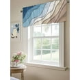 thumbnail image 6 of Valance Curtain Blue Brown Modern Geometric Kitchen Curtain for Window Ombre Blue Abstract Rod Pocket Curtain Valance Window Treatment for Kitchen Bathroom Dining Room 1 Panel 54x18inch, 6 of 9