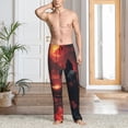 thumbnail image 2 of Lsque Lone Rider Under Red Sky Print Men's Pajama Pants, Lounge Pant - Comfortable Home Wear,Elastic Waistband, Stylish Design-Large, 2 of 6