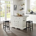 thumbnail image 3 of Crosley Julia Stainless Steel Top Kitchen Island with Saddle Stools in White, 3 of 6
