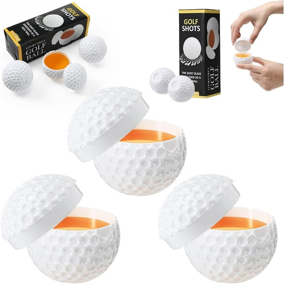 Birdie Juice Golf Shot Glasses – Golf Ball Shaped Party Cups with Lid (3PCS) | Novelty Golf Gifts for Men | Outdoor Party & Golf Course Use