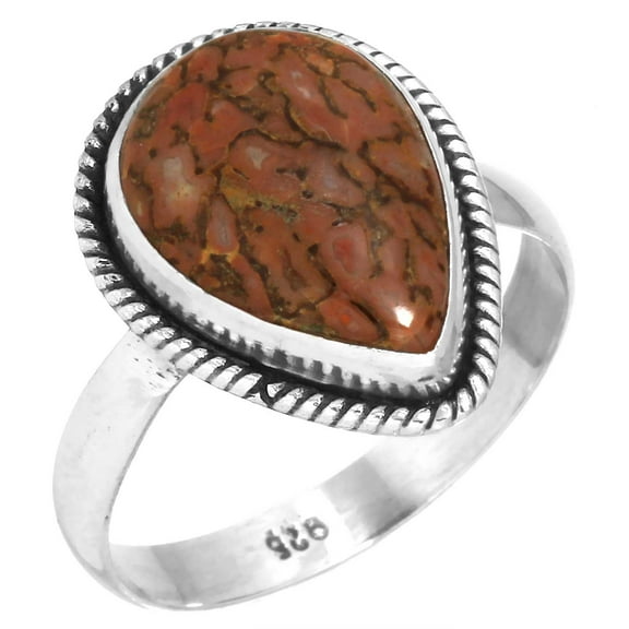 Dinosaur Bone Ring 925 Sterling Silver Women Jewelry