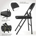thumbnail image 6 of Twister.CK 4 Pack Folding Chairs, Metal Foldable Chair, for Indoor Outdoor Dining Room, Camping, Wedding, Commercial Banquet, Black, 6 of 7
