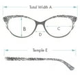 thumbnail image 3 of Lunettes de Lecture pour Femmes à Charnières à Ressort Monture Oeil de Chat Mode Beige (+2,50), 3 of 3