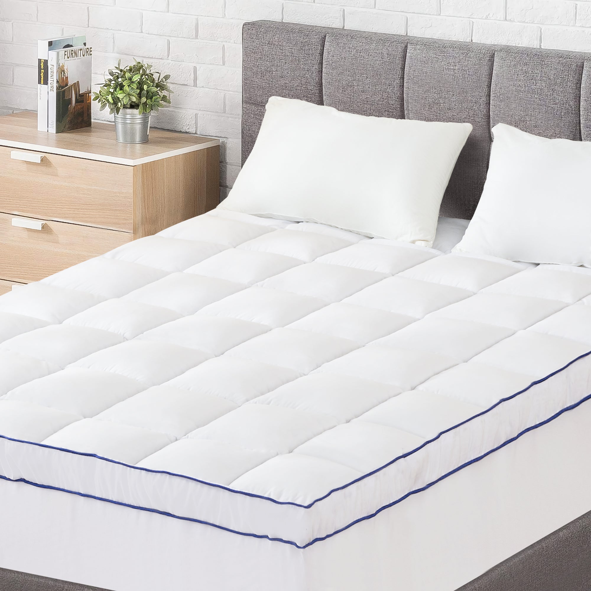 Chunyi Queen Size Quilted Mattress Pad Extra Thick Bed Mattress Topper Protector